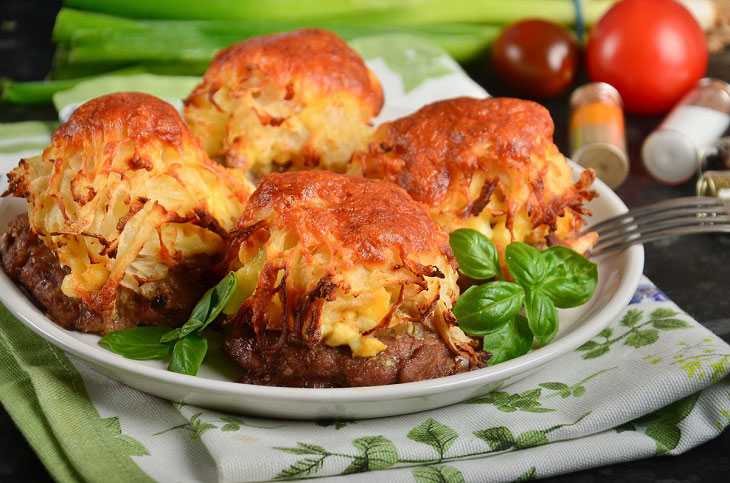 Стожки из мясного фарша с картофелем — красиво, ароматно и вкусно