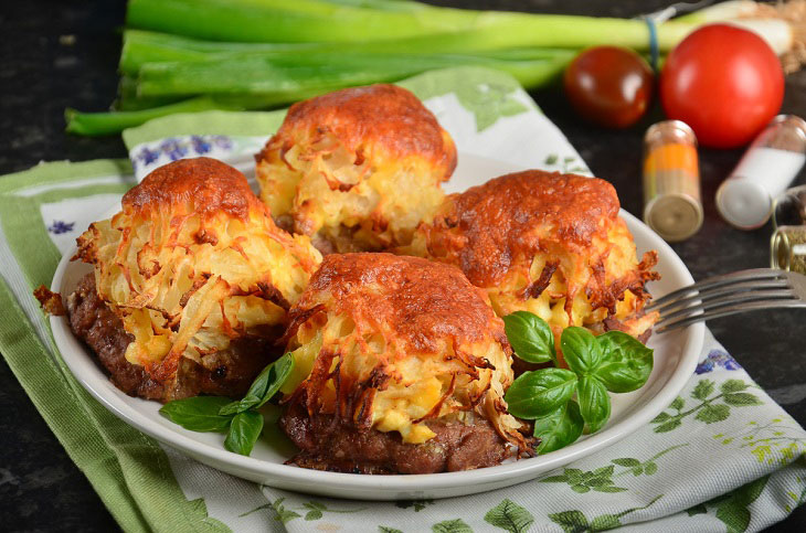 Стожки из мясного фарша с картофелем — красиво, ароматно и вкусно