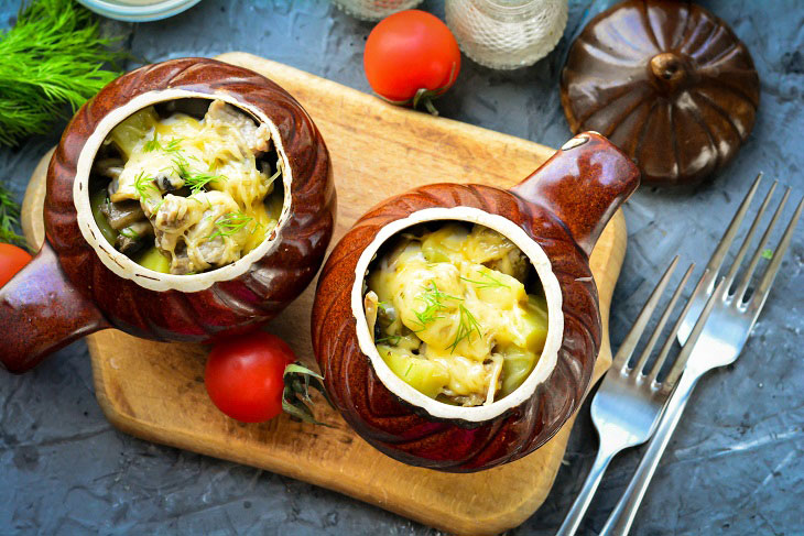 Мясо в горшочках «Купеческое» — необычайно нежное и сочное